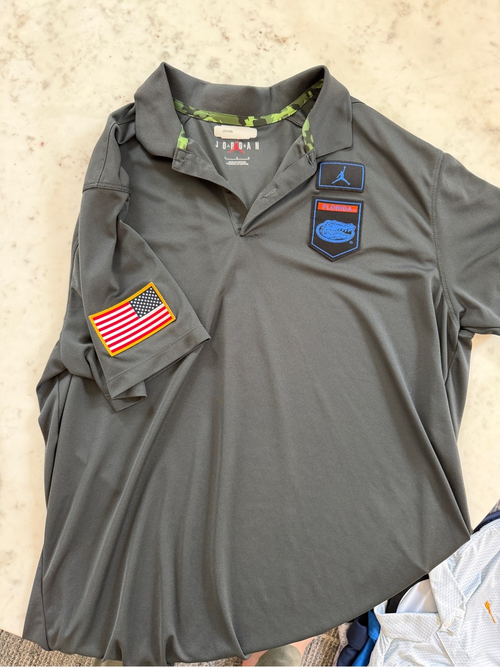 Jordan Black/Grey Military themed Florida Gators polo